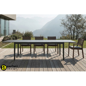 NEBULA prémium kültéri bővíthető étkezőasztal - 200-300cm - antracit BIZZOTTO