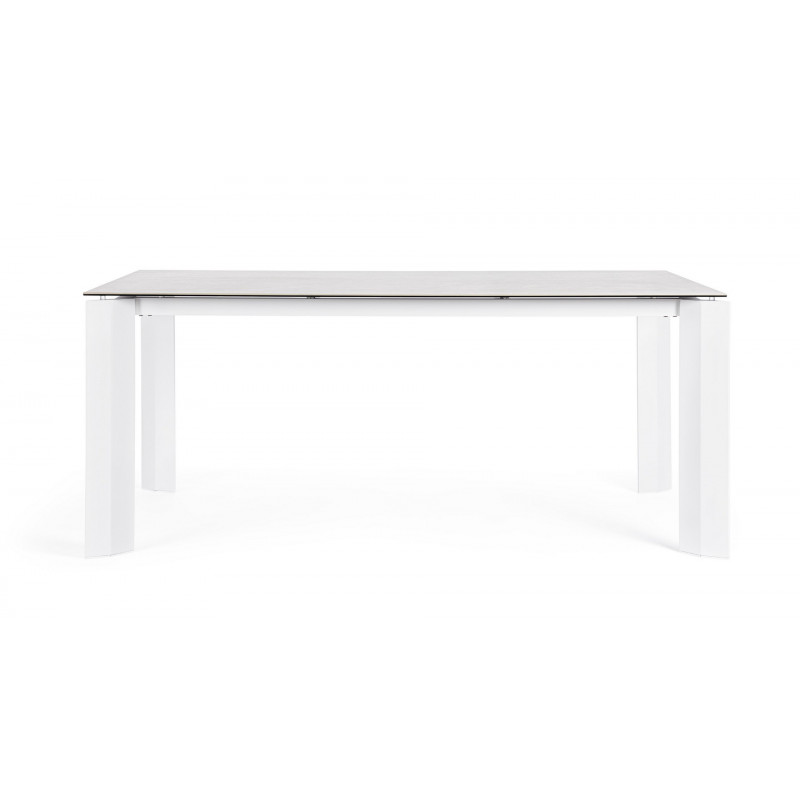 OTAVIO prémium kültéri kő étkezőasztal - 180cm - fehér