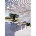 OTAVIO prémium kültéri kő étkezőasztal - 180cm - fehér