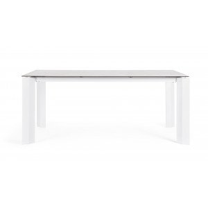 OTAVIO prémium kültéri kő étkezőasztal - 180cm - fehér BIZZOTTO