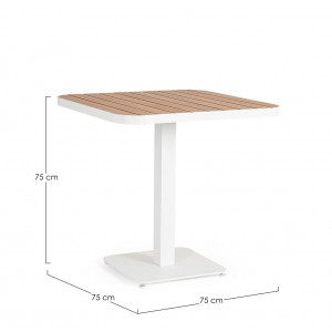 ZELMAR modern kültéri étkezőasztal - 75cm - fehér
