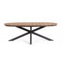 ZELMAR OVAL modern kültéri étkezőasztal - 218cm - antracit