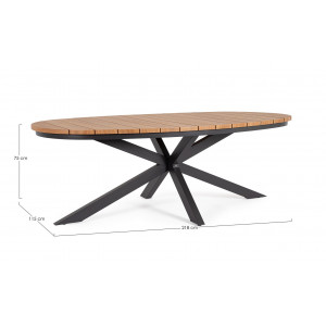 ZELMAR OVAL modern kültéri étkezőasztal - 218cm - antracit