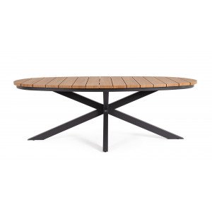 ZELMAR OVAL modern kültéri étkezőasztal - 218cm - antracit
