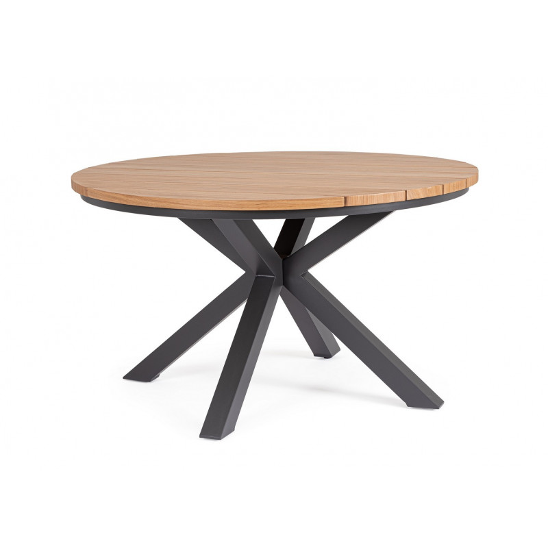 ZELMAR ROUND modern kültéri étkezőasztal - 130cm - antracit