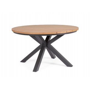 ZELMAR ROUND modern kültéri étkezőasztal - 130cm - antracit BIZZOTTO