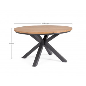 ZELMAR ROUND modern kültéri étkezőasztal - 130cm - antracit