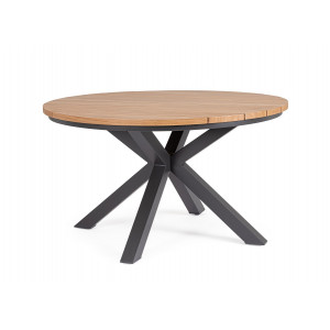 ZELMAR ROUND modern kültéri étkezőasztal - 130cm - antracit BIZZOTTO