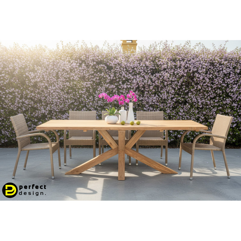 JERSEY prémium teakfa kültéri étkezőasztal - 240cm