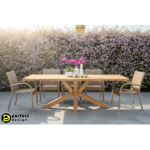 JERSEY prémium teakfa kültéri étkezőasztal - 240cm BIZZOTTO