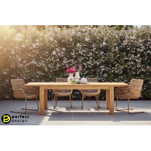 ZORRITOS prémium teakfa kültéri étkezőasztal - 200-300cm BIZZOTTO