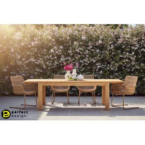 ZORRITOS prémium teakfa kültéri étkezőasztal - 200-300cm BIZZOTTO