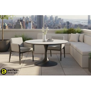 FABIO prémium kültéri étkezőasztal - 90/120/158cm - antracit BIZZOTTO