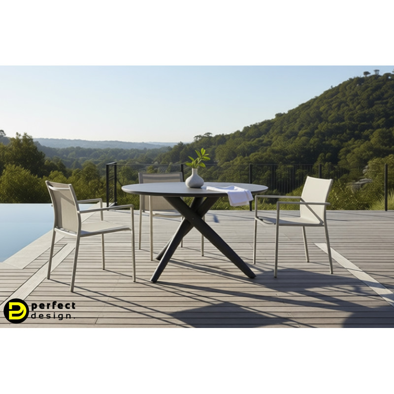 JULIAN prémium kültéri étkezőasztal - 120cm - antracit