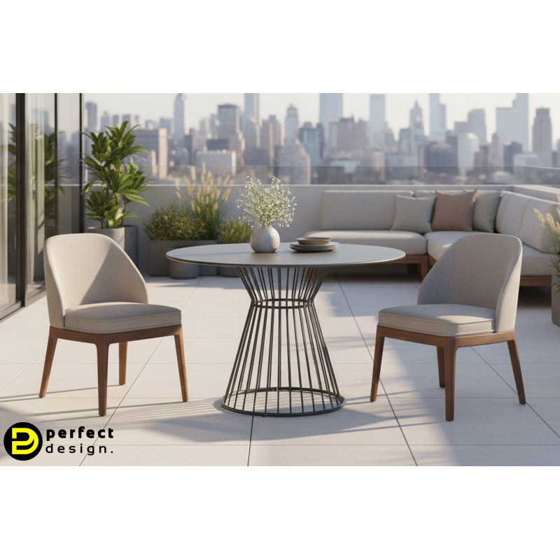 DUSTIN modern kültéri étkezőasztal - 120cm - antracit