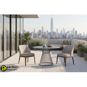 DUSTIN modern kültéri étkezőasztal - 120cm - antracit