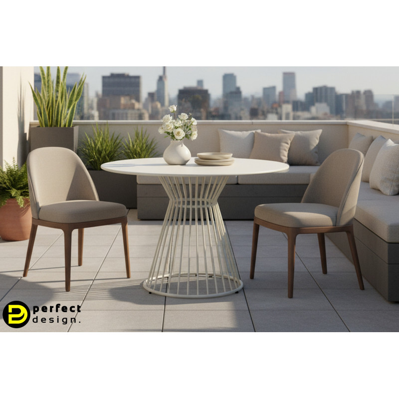 DUSTIN modern kültéri étkezőasztal - 120cm - beige