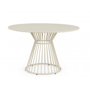 DUSTIN modern kültéri étkezőasztal - 120cm - beige BIZZOTTO