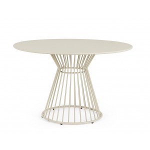 DUSTIN modern kültéri étkezőasztal - 120cm - beige BIZZOTTO