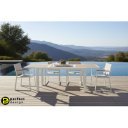 HELEN modern bővíthető kültéri étkezőasztal - 140-210cm - fehér