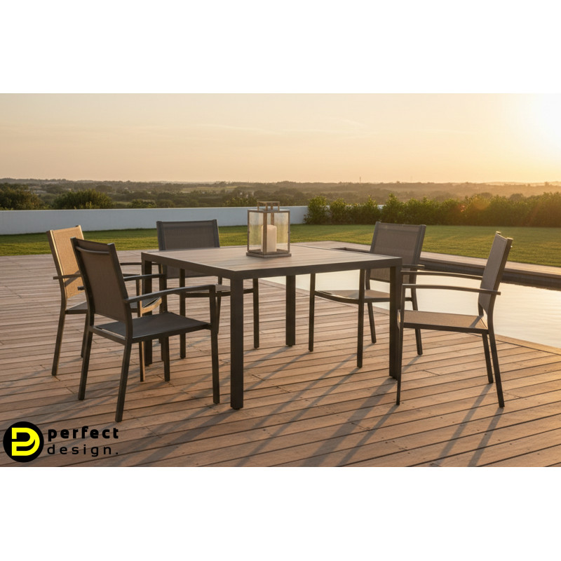 HELEN modern kültéri étkezőasztal - 136cm - antracit