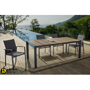 ELIAS I kültéri étkezőasztal - 198cm - antracit BIZZOTTO