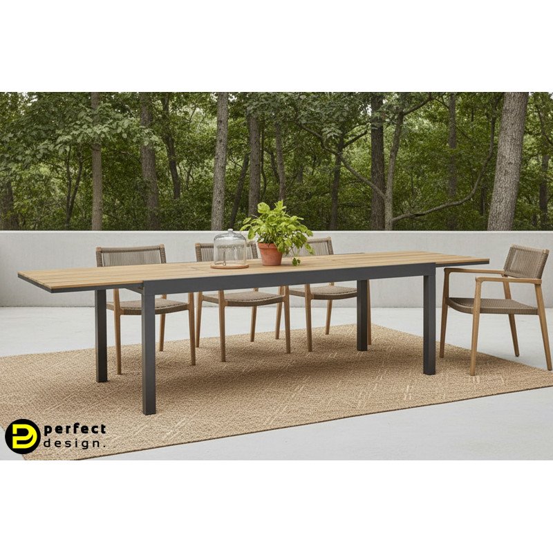 ELIAS bővíthető kültéri étkezőasztal - 200-300cm - antracit