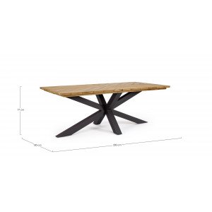 PALMDALE prémium teakfa kültéri étkezőasztal - 200cm - antracit