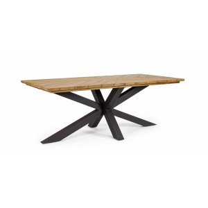 PALMDALE prémium teakfa kültéri étkezőasztal - 200cm - antracit BIZZOTTO