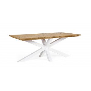 PALMDALE prémium teakfa kültéri étkezőasztal - 200cm - fehér BIZZOTTO