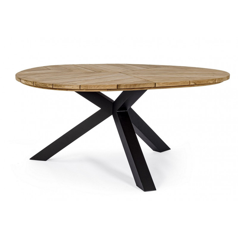 PALMDALE ROUND prémium teakfa kültéri étkezőasztal - 160cm - antracit