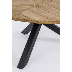 PALMDALE ROUND prémium teakfa kültéri étkezőasztal - 160cm - antracit