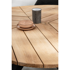 PALMDALE ROUND prémium teakfa kültéri étkezőasztal - 160cm - antracit