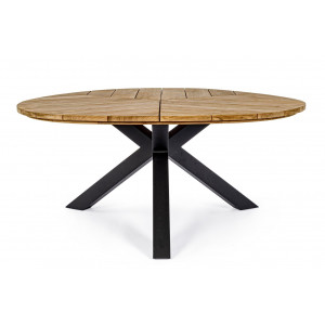 PALMDALE ROUND prémium teakfa kültéri étkezőasztal - 160cm - antracit
