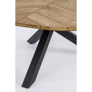 PALMDALE ROUND prémium teakfa kültéri étkezőasztal - 160cm - antracit