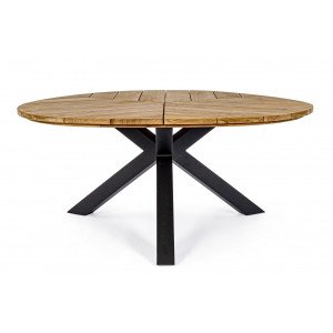 PALMDALE ROUND prémium teakfa kültéri étkezőasztal - 160cm - antracit