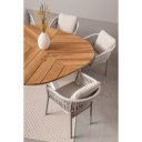 PALMDALE ROUND prémium teakfa kültéri étkezőasztal - 160cm - fehér