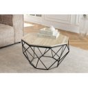 DIAMOND modern travertin dohányzóasztal - 70cm - fekete