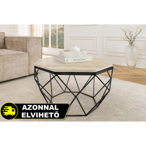 DIAMOND modern travertin dohányzóasztal - 70cm - fekete INVICTA