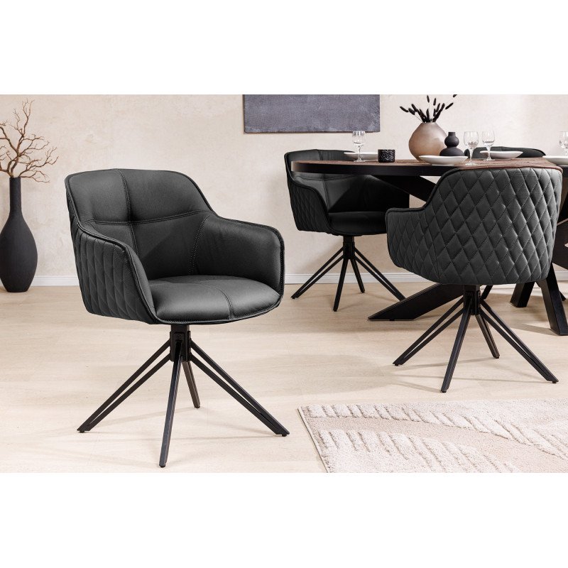 EUPHORIA prémium bőr szék - fekete