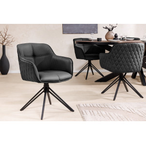 EUPHORIA prémium bőr szék - fekete INVICTA