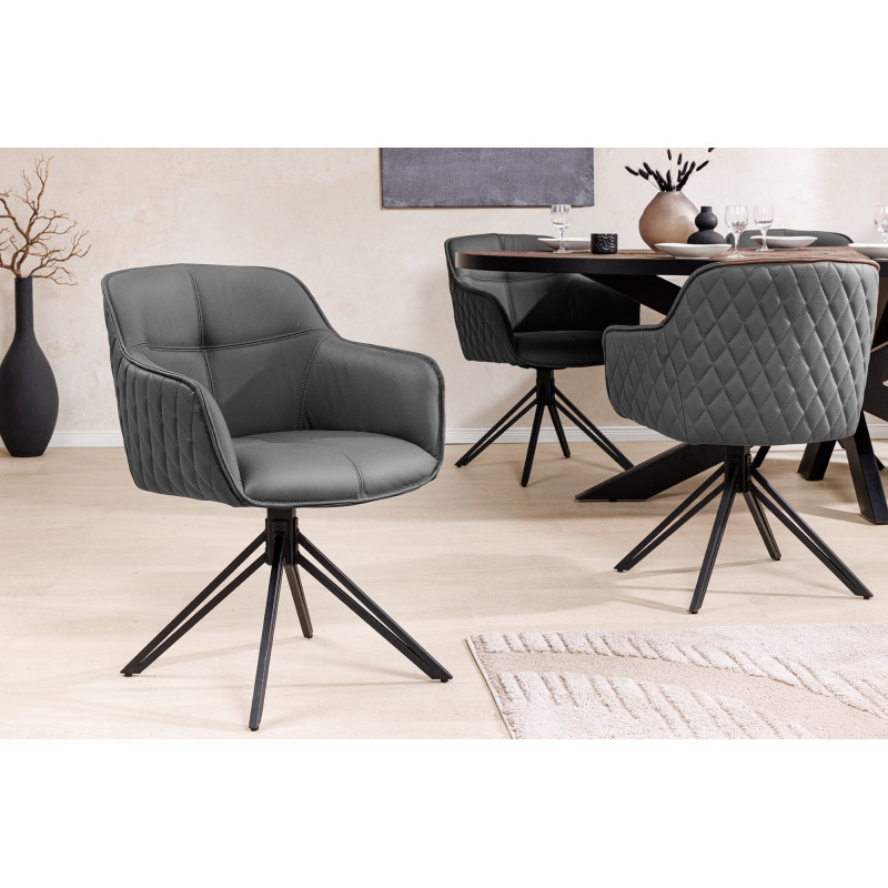 EUPHORIA prémium bőr szék - szürke