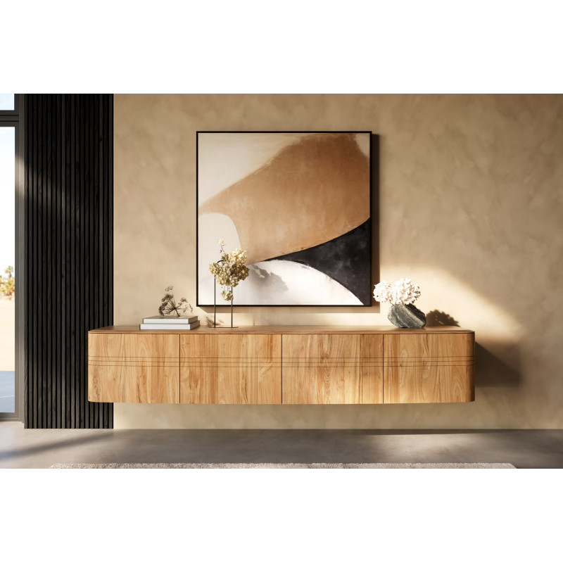 NIAGARA prémium akác fali TV-szekrény - 220cm
