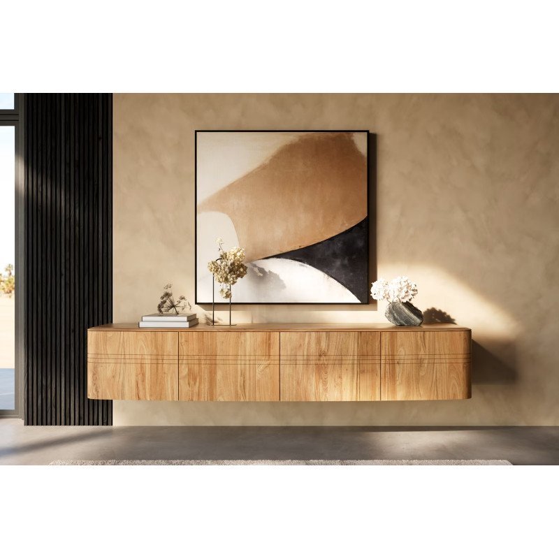NIAGARA prémium akác fali TV-szekrény - 220cm