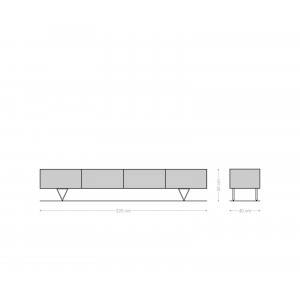 LINESSE prémium rózsafa TV-szekrény - 220cm