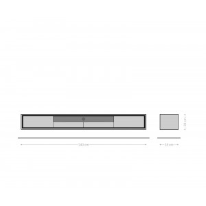 STONEGRACE prémium tölgy fali TV-szekrény - 240cm