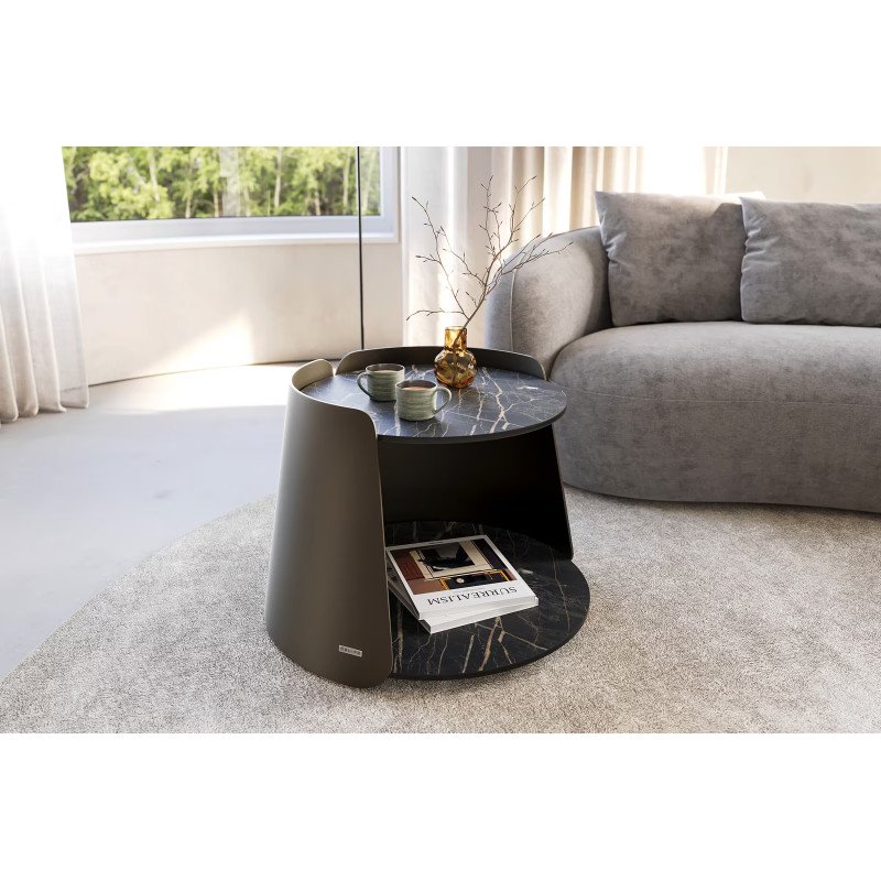 DABAS DARK prémium kerámia dohányzóasztal - 59cm