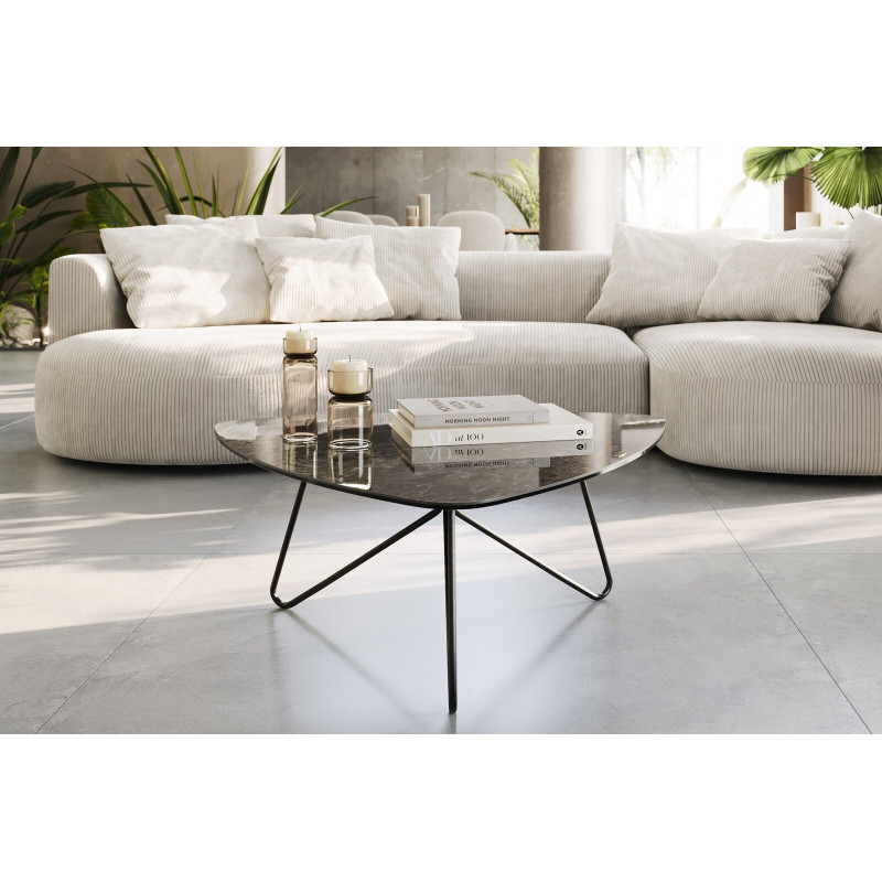 HOGAN prémium kerámia dohányzóasztal - barna - 88cm