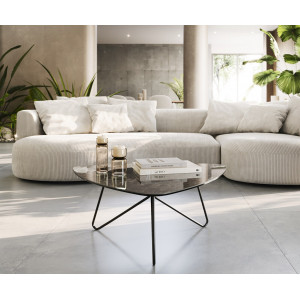 HOGAN prémium kerámia dohányzóasztal - barna - 88cm