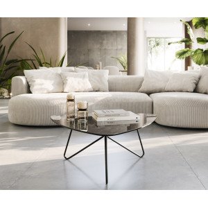 HOGAN prémium kerámia dohányzóasztal - barna - 88cm